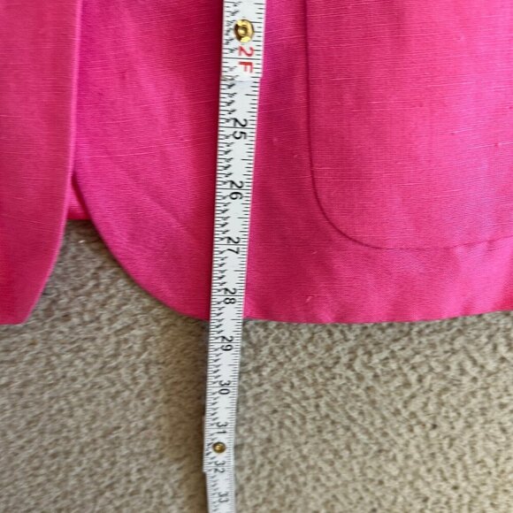 VTG Giorgio Sant Angelo Linen Blazer Hot Pink Lined Linen Blend - Picture 4 of 12
